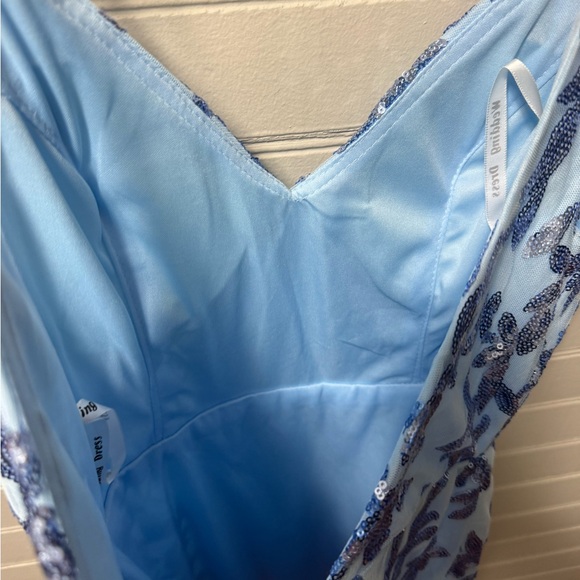 Elegant Blue Sequins Homecoming Dress - Picture 5 of 8